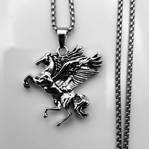 Stainless Steel Pegasus Necklace Pendant - Picture 2 of 7
